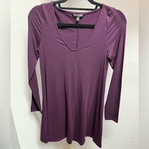 Express Women's Deep Purple Long Sleeve Tee